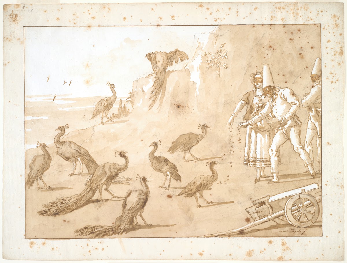 Punchinello Feeding thePeacocks ca1800