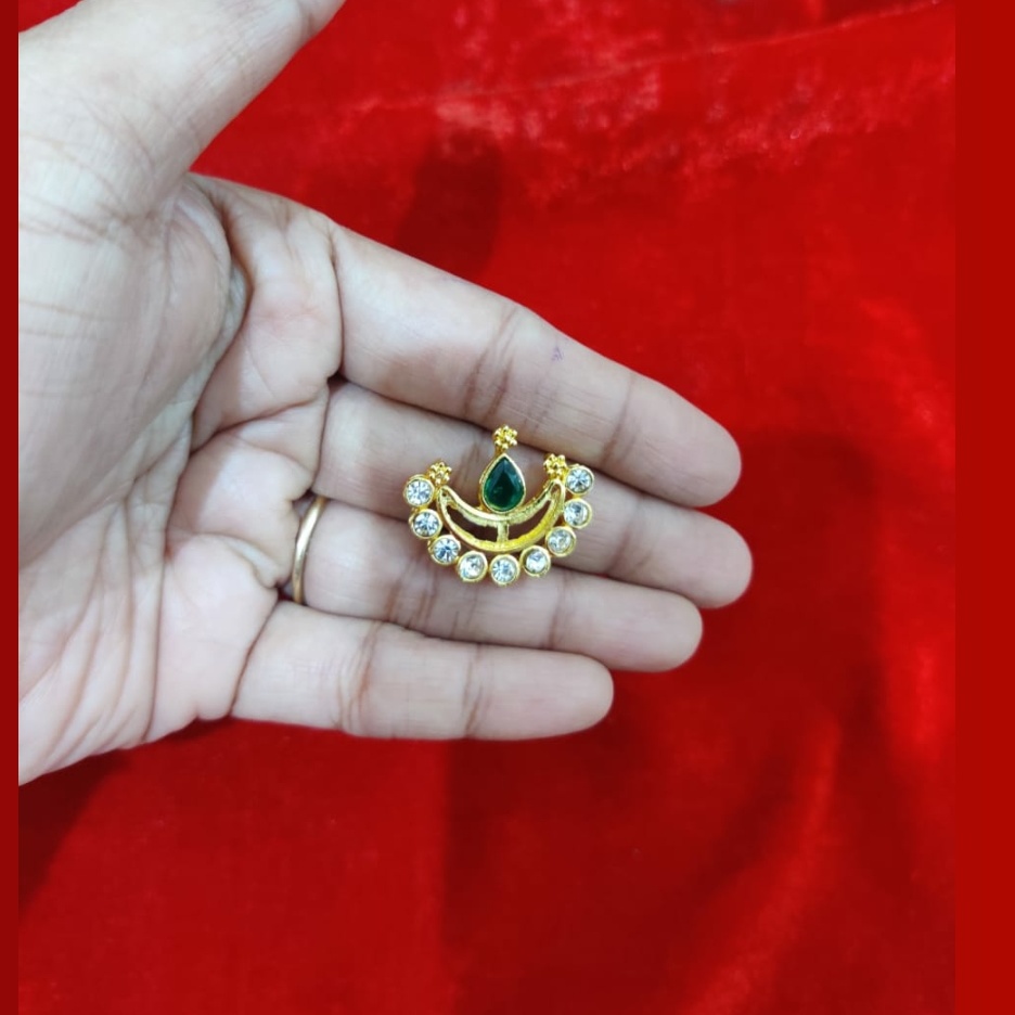 Green Drop Chandra With Lower White Diamond-C214-pack of 3