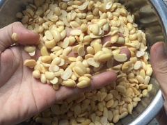 Ngâm đậu nành qua đêm khoảng 8 tiếng và bóc sạch vỏ.