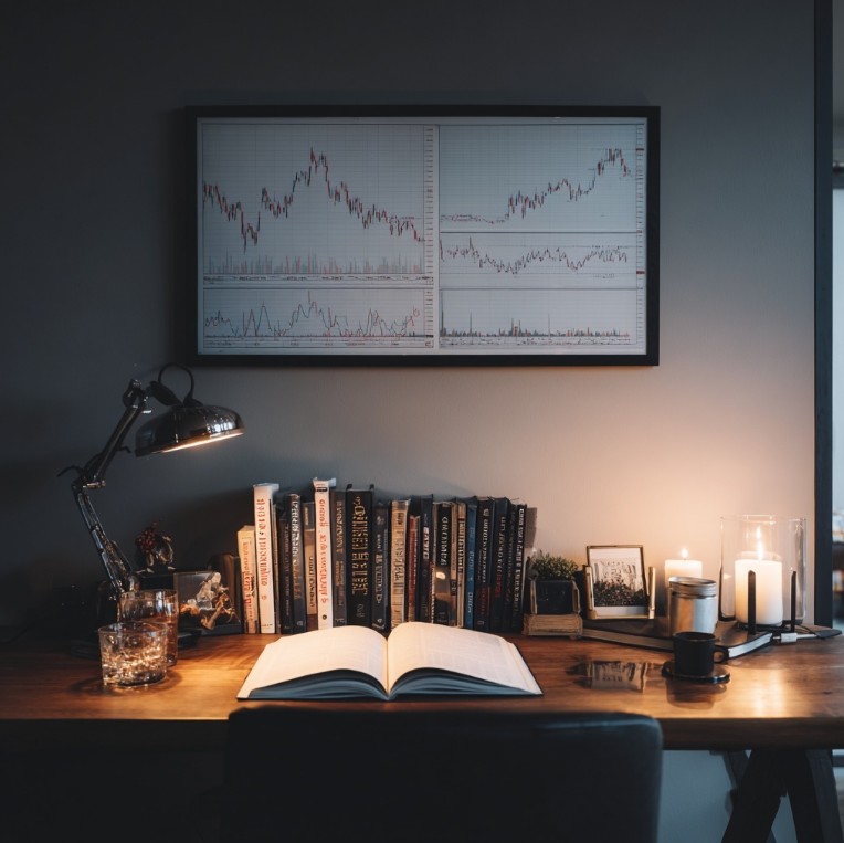 장기 투자 마인드를 상징하는 작업 공간