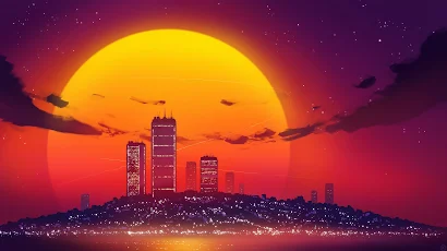 Digital Art, Artwork, Illustration, Cityscape 8K Wallpaper Background