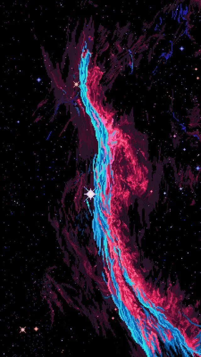 Pixel Art Cosmic Nebula - Pixel Art iPhone Wallpaper (640x1137)