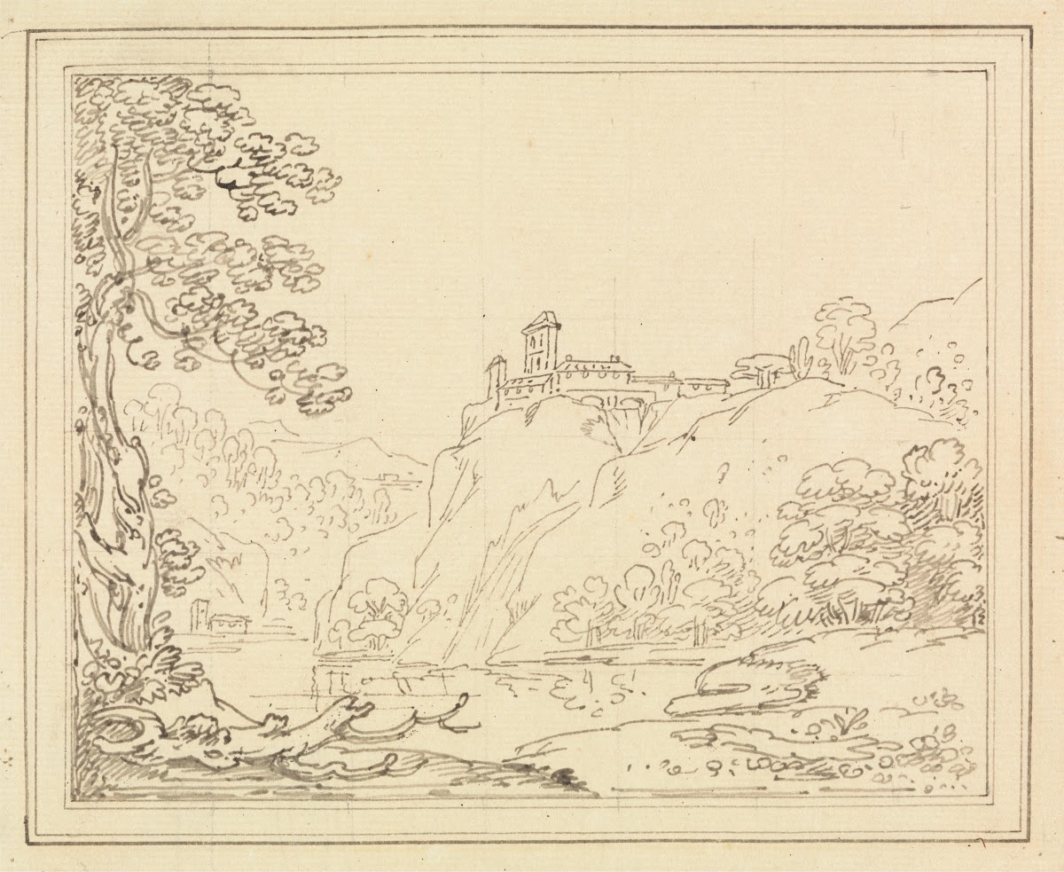 Palace on a Cliff Above a River 1780 1789