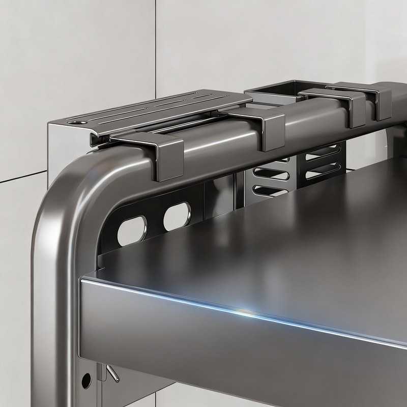 Kitchen shelf, pull-out, 2 levels, steel frame