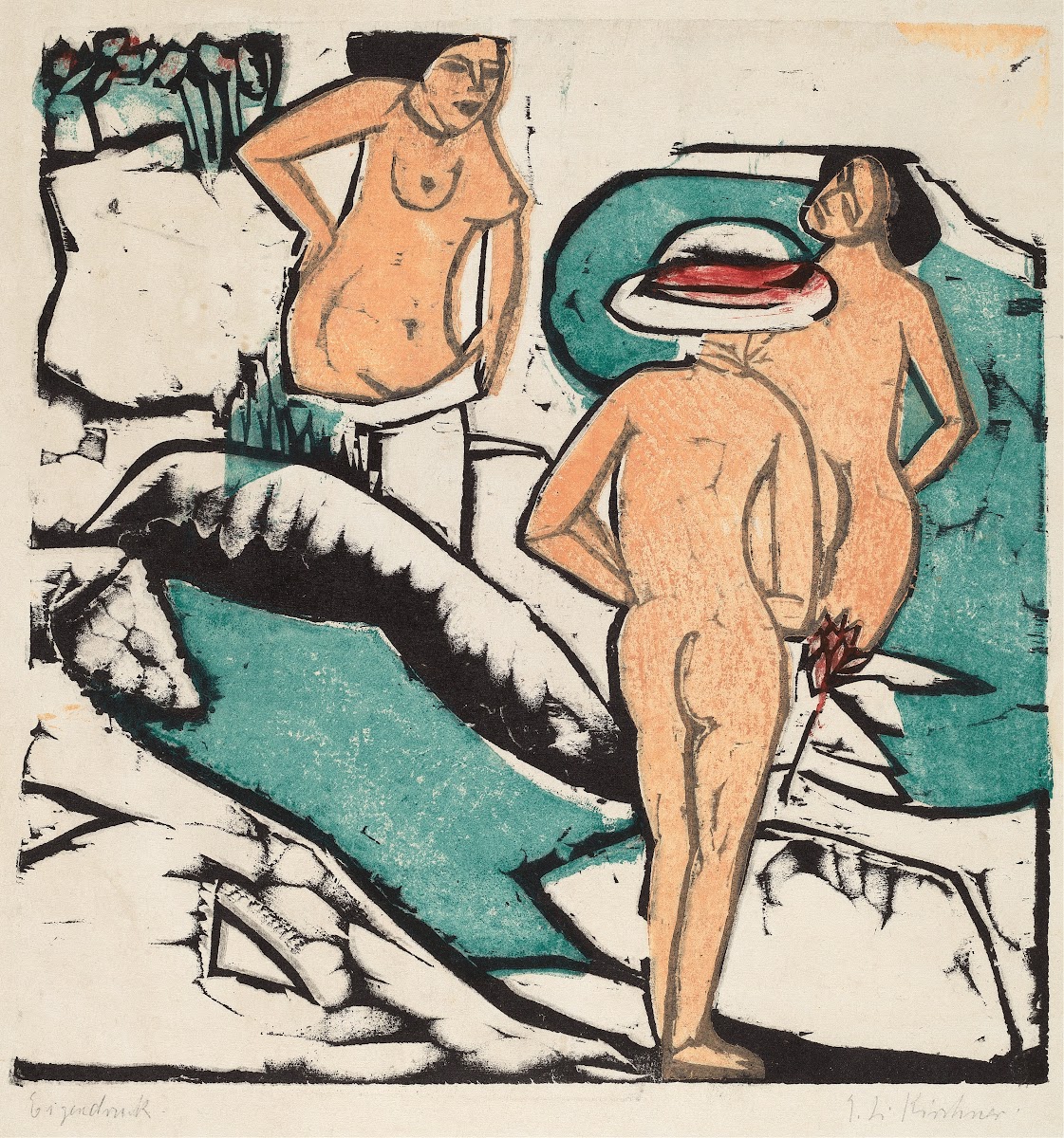 Women Bathing Between White Stones 1912