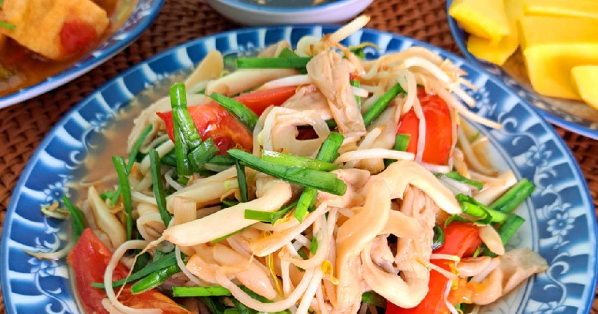 Nấm bào ngư xào giá hẹ (Món chay)
