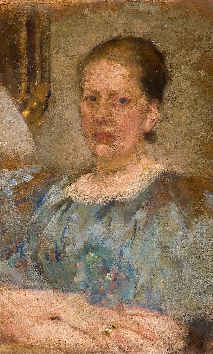 Portrait of a woman in a blue blouse 1899
