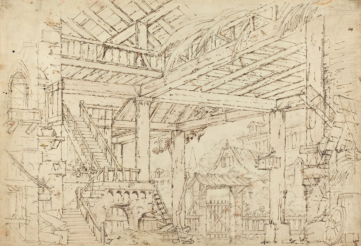 Interior Of A Barn Built On Ancient Ruins