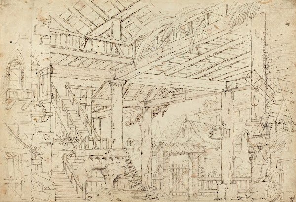 Interior Of A Barn Built On Ancient Ruins