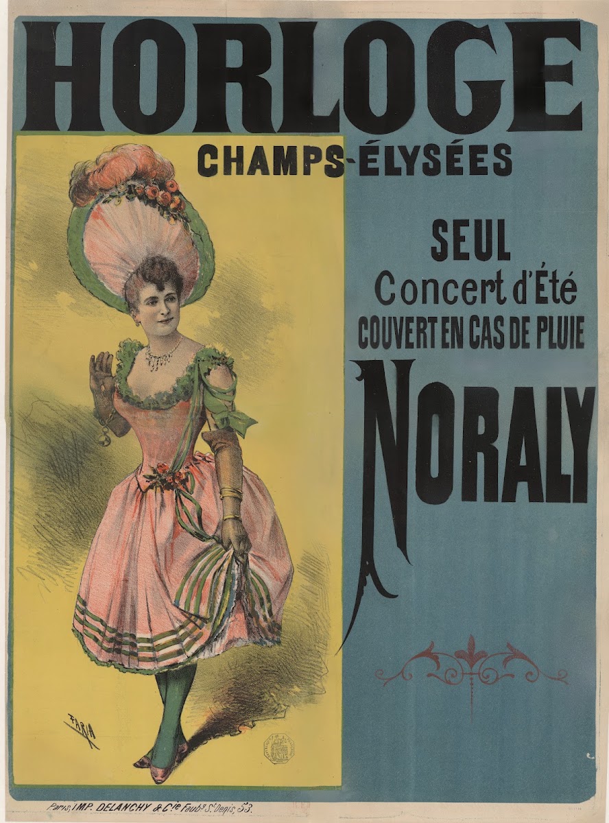 Horloge Champs Elysées Seul concert dété 1890