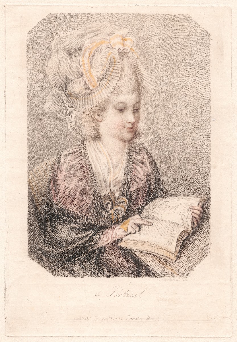 A Portrait Young Woman Reading a Book 1778