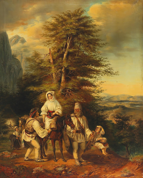 Romanian Family on their Way to Market
