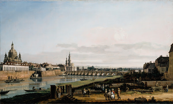 Dresden from the Right Bank of the Elbe above the Augustus Bridge c1750