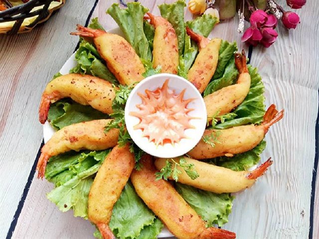 Khoai Tây Bọc Tôm Chiên Giòn