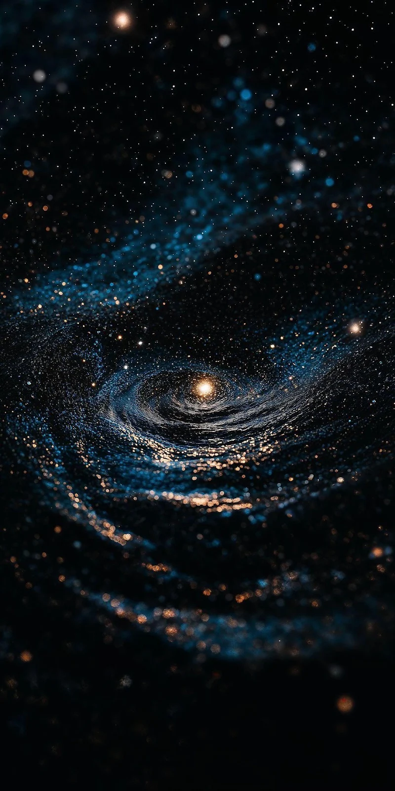 Glowing Cosmic Spiral in Space - Digital Art Full HD iPhone Wallpaper (1080x2160)