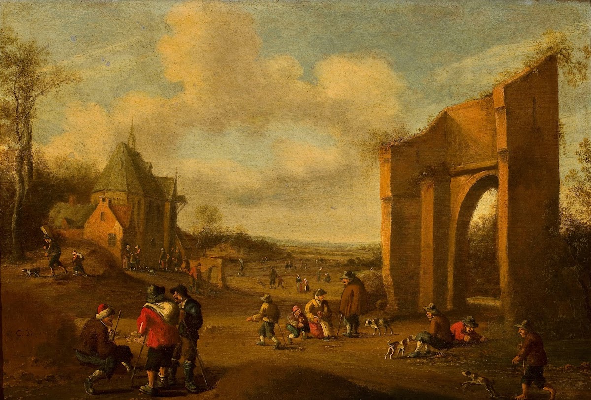 Countryside Landscape With Peasants