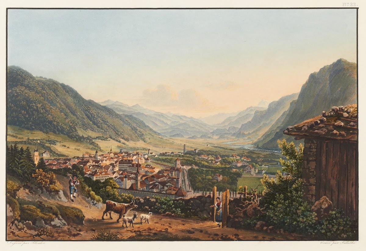 Vue de la ville de Coire et de ses environs