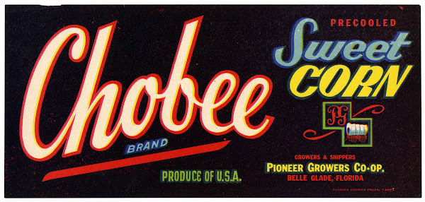 Chobee Brand Sweet Corn Label 1930 1950