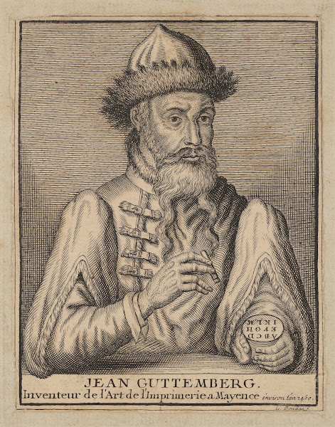 John Gutenberg inventor of the art of printing in Mainz around the year 1450