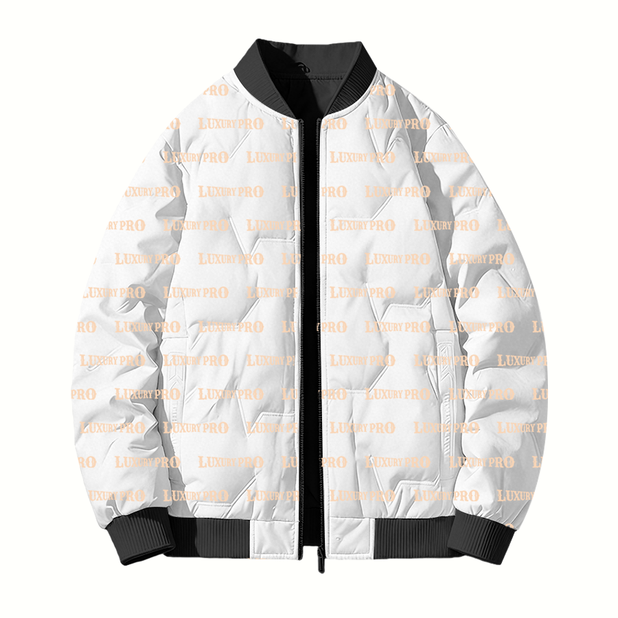 AOP baseball collar down jacket