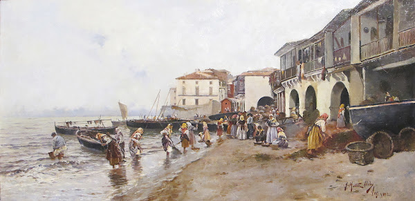 Gathering Seaweed on the Banks of the Berbés Vigo 1892