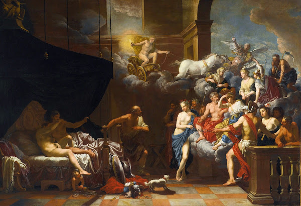 Vulcan Surprising Venus and Mars in Bed Before An Assembly of The Gods 1679