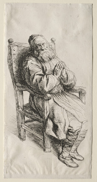 An Old Man in a Chair Praying