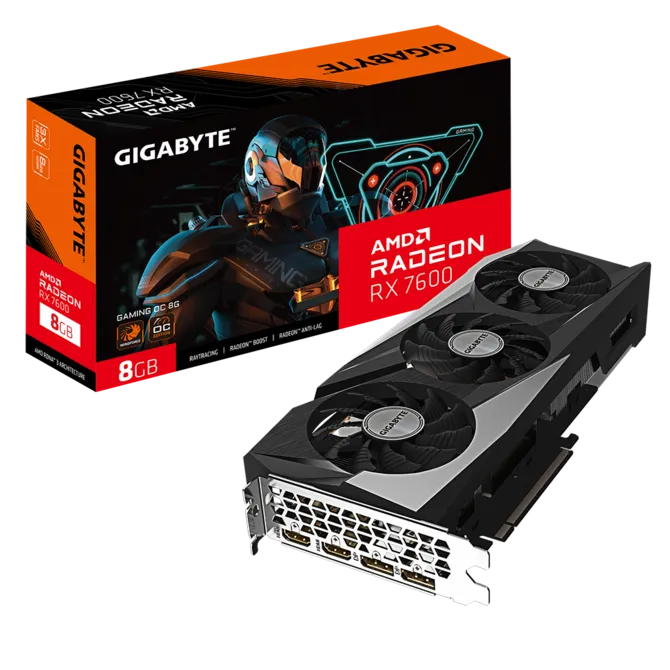 TARJETA GRAFICA GIGABYTE GAMING OC RX 7600 8GB 3FAN