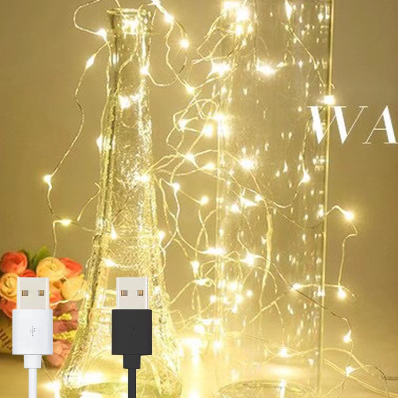 LED-Lichterkette mit Knopfzellenbatterie, 1–3 m