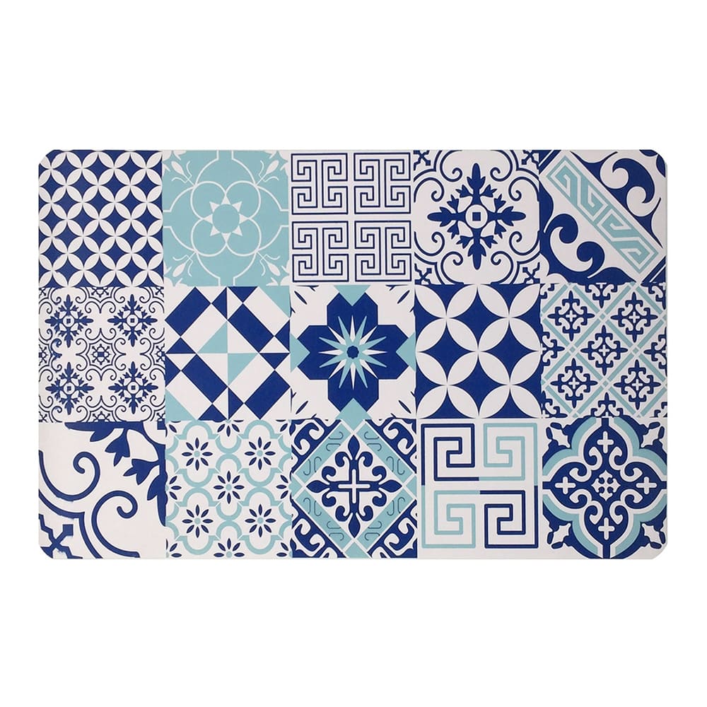 Manteles individuales de plástico Zonana™ color azul/blanco, 4 piezas