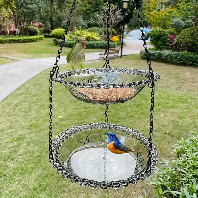 Hanging Bird Bath and Feeding Station