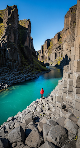 Person in Basalt Canyon