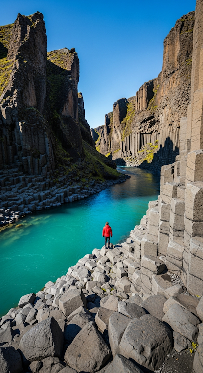 Person in Basalt Canyon