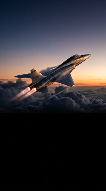 Supersonic Jet Above Storm Clouds at Sunrise Wallpaper - Free mobile Wallpaper