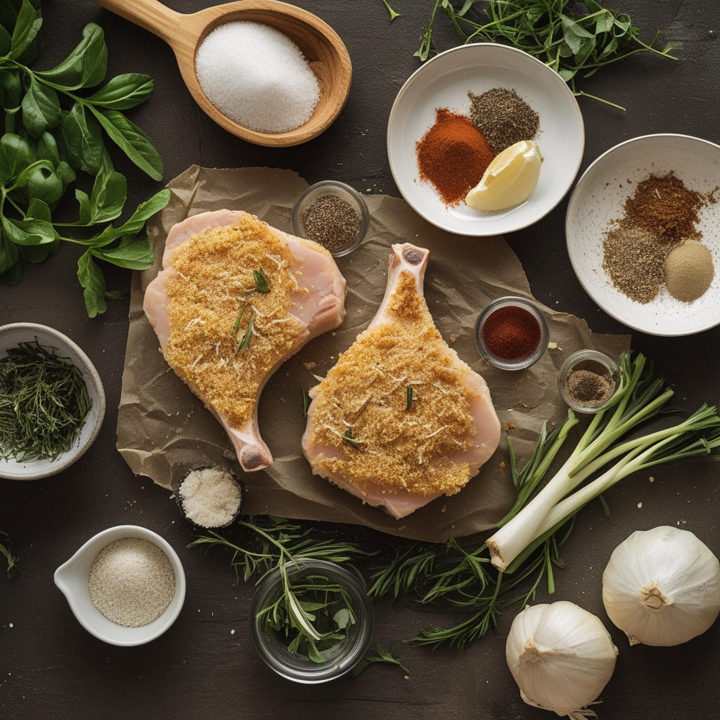Ingredients for Crispy Parmesan Crusted Pork Chops - Easy Weeknight Dinner Recipe