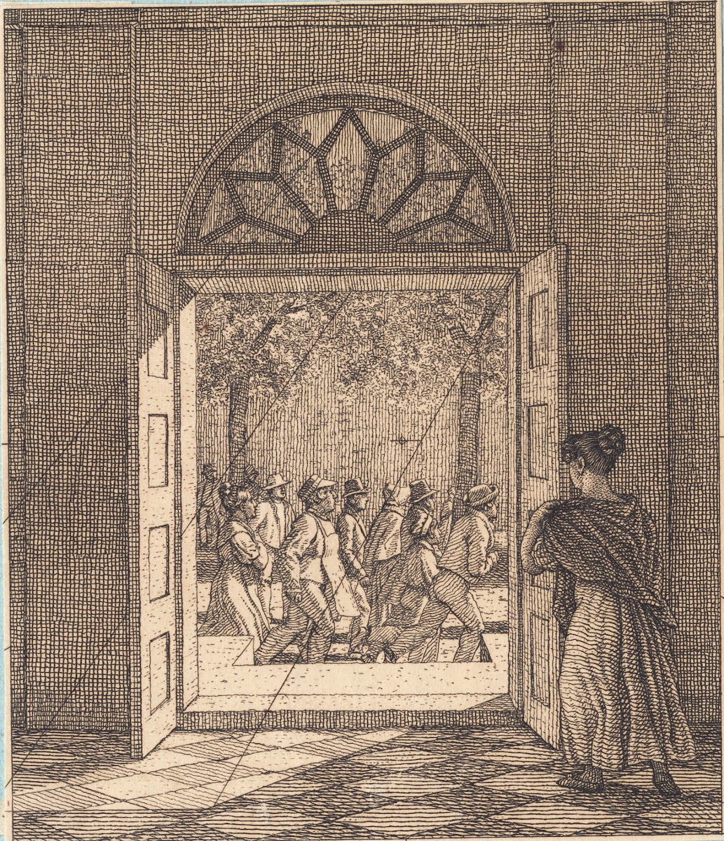 Fra en forstue Illustration til Linearperspectiven  Tavle VI