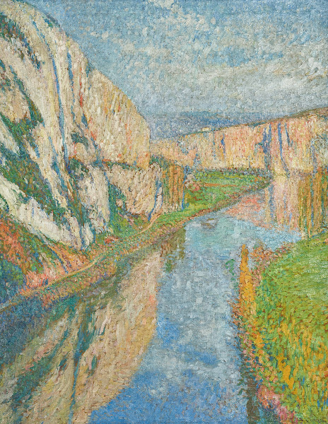 Le lot aux pieds des falaises de Saint Cirq Lapopie circa 1920