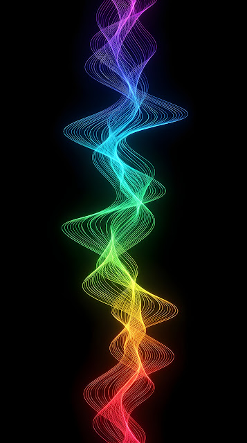 Abstract Blue Digital Particle Wave - Free mobile Wallpaper