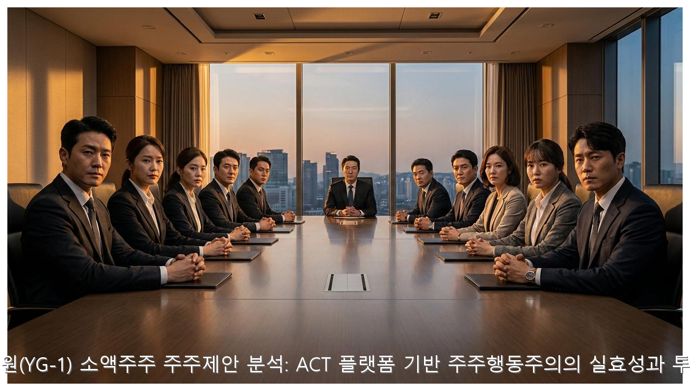 와이지-원(YG-1) 소액주주 주주제안 분석: ACT 플랫폼 기반 주주행동주의의 실효성과 투자 전략 핵심 안내 및 분석 인포그래픽 (7)