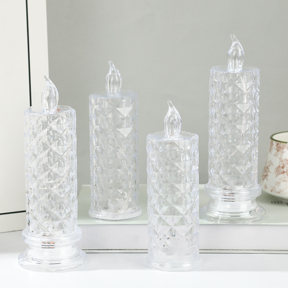 LED Crystal Night Light with Rose Motif
