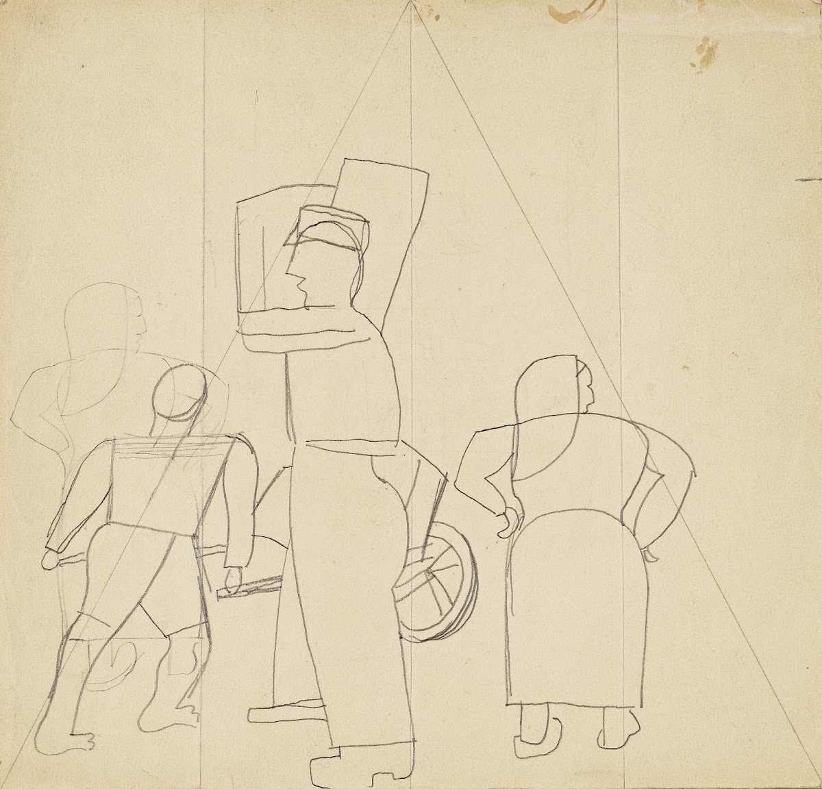 Compositie van figuren in een driehoek 1933