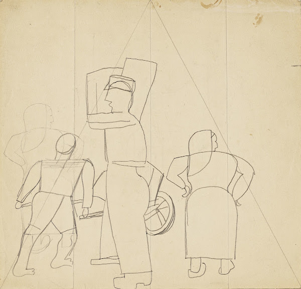 Compositie van figuren in een driehoek 1933