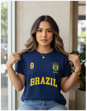 Camiseta Esportiva Feminina Seleção Brasil Conforto Casual
