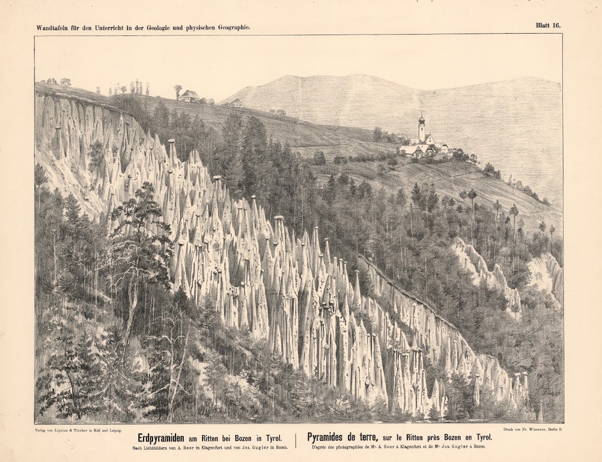 Erdpyramiden Am Ritten Bei Bozen In Tyrol 1889