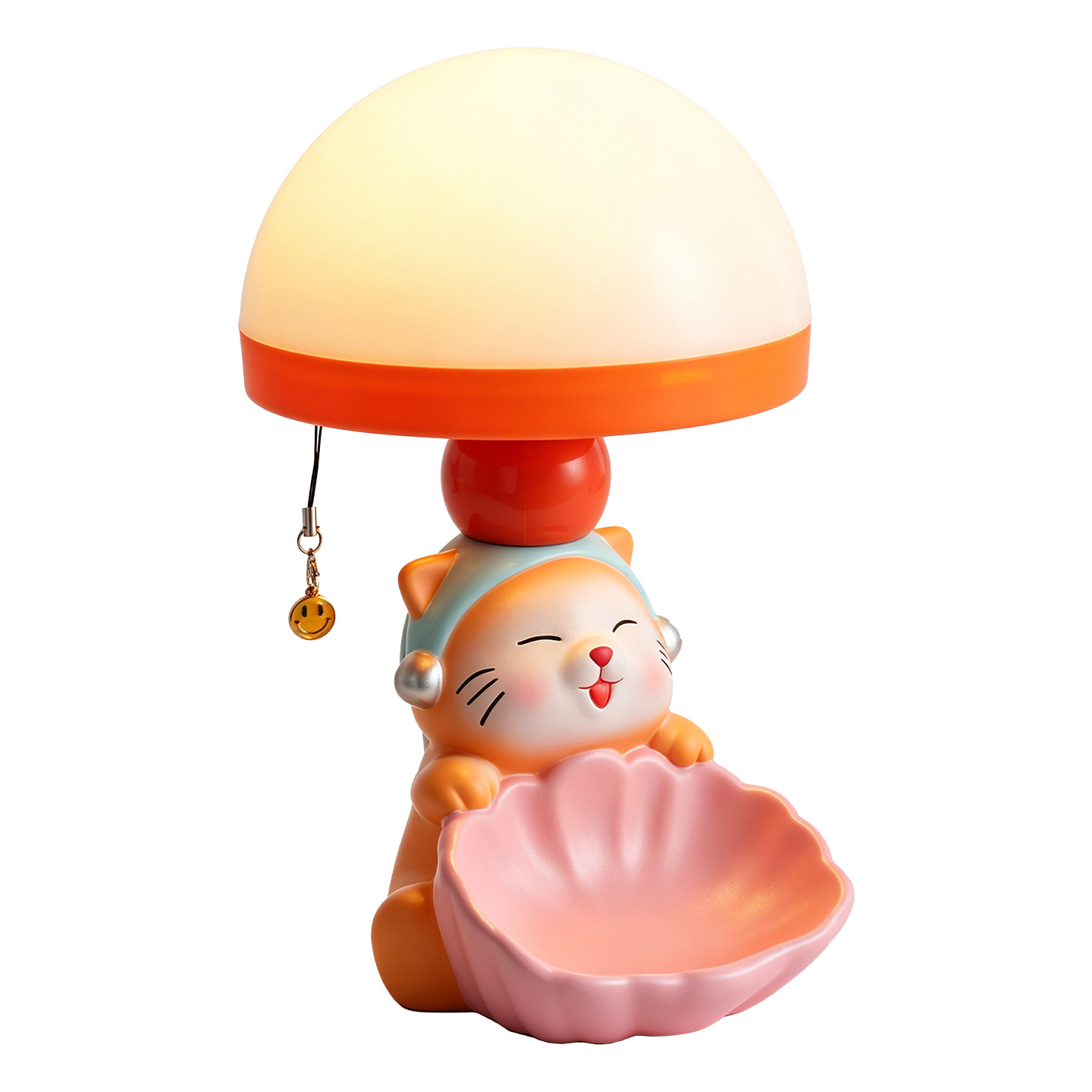Cartoon-Katzentischlampe mit Stauraum