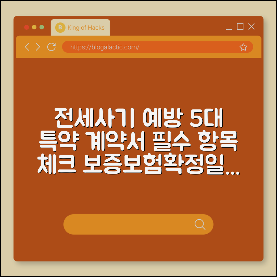 전세사기 예방 특약 계약서에 반드시 넣어야 할 5가지 (보증보험, 전입신고, 확정일자)