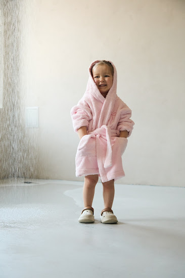 Children's bathrobe Twins Belle size 86–92 (100% cotton terry cloth) pink