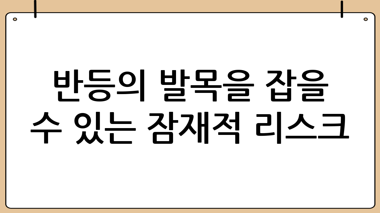 반등의 발목을 잡을 수 있는 잠재적 리스크