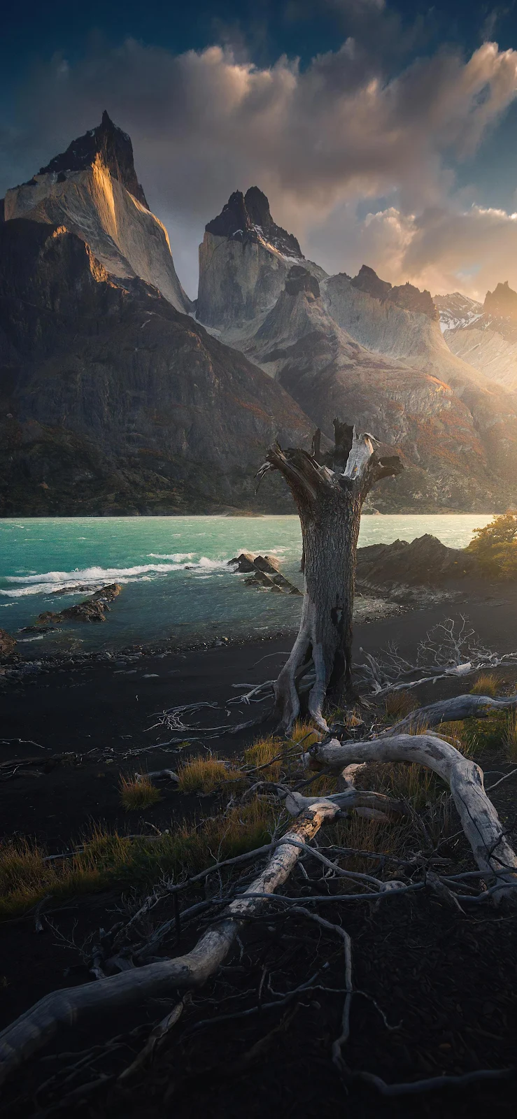 Torres Del Paine Mountain Peak - Landscape Photography 2K iPhone Wallpaper (1772x3839)