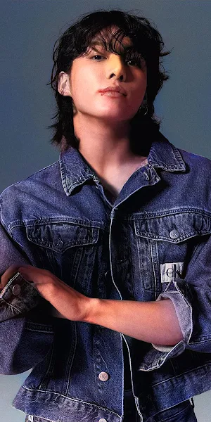 Jungkook, Denim, Calvin Klein, Mullet 2K iPhone Wallpaper Background